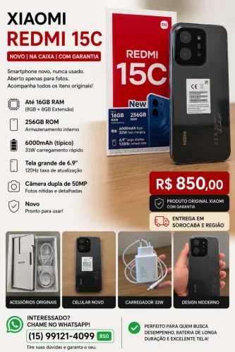 Celular Redmi 15 C 256 GB/ 16GB RAM