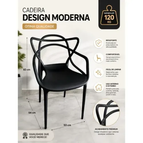 Conjunto De Cadeiras Allegra Moderna e Resistente