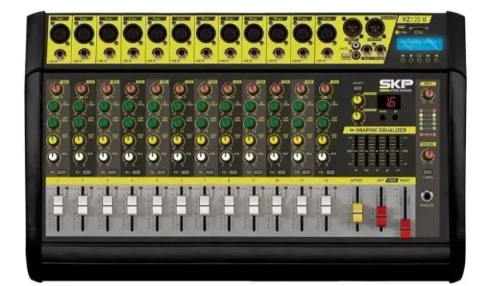 Mesa de som amplificada SKP 12 canais 2500 wts (obs) (usada) poucos meses !! 