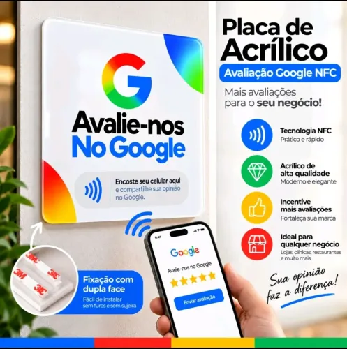 Plaquinha NFC ? Avaliações no Google em 1 Toque!