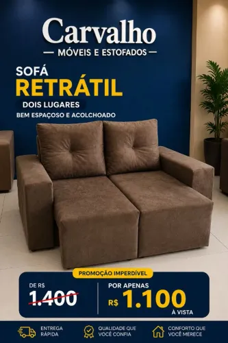 Promoção por apenas 1100 Sofá retrátil novo 2 lugares bem espaçoso todo acolchoado