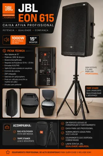 CAIXA ATIVA PROFISSIONAL JBL EON 615