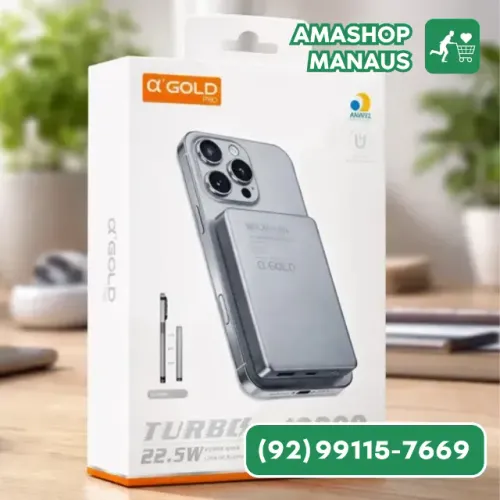 Carregador Portatil Power Bank Inducao Magnetico 10000mAh
