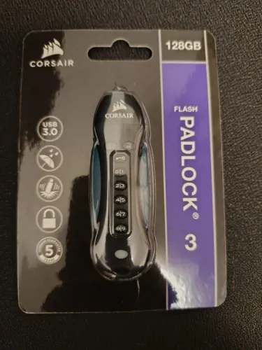 pen drive corsair 128gb padlock 3 criptografia novo CMFPLA3B-128GB