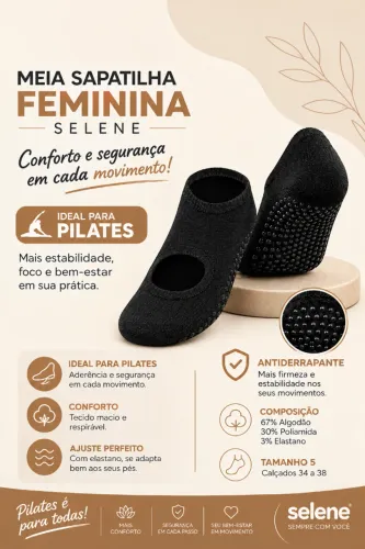 Kit com 2 meias Sapatilha Selene 7780 Feminina