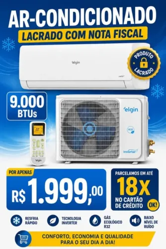 Ar Condicionado Split Elgin 9.000 BTUs - Novo, na Caixa Lacrada!
