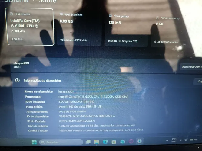 Notebook Lenovo ideapad 301