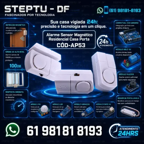 Alarme Sensor Magnético Residencial Casa Porta Arduino Automação Robotica COD-AP53