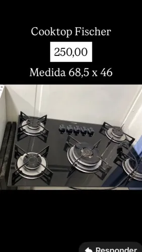 Fogão cooktop 5 bocas Fischer