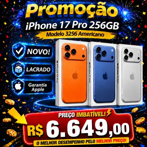 SUPER PROMOÇÃO! iPhone 17 Pro 12/256GB Aparelhos Novos Lacrados Com Garantia Apple