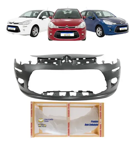 Parachoque Citroen C3 2013 2014 2015 2016 2017 2018 19 2020 Preto Liso Para Pintura