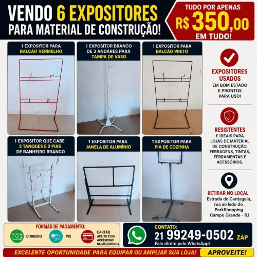 Vendo 6 expositores para material de construção