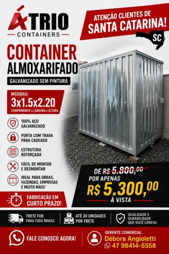 Almoxarifado obra valor especial para catarinense