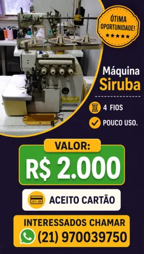 Máquina de costura Siruba 4 Fios 