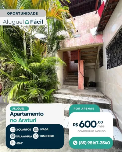 Imóvel para aluguel possui 43 metros quadrados com 2 quartos em Araturi (Jurema) - Caucaia