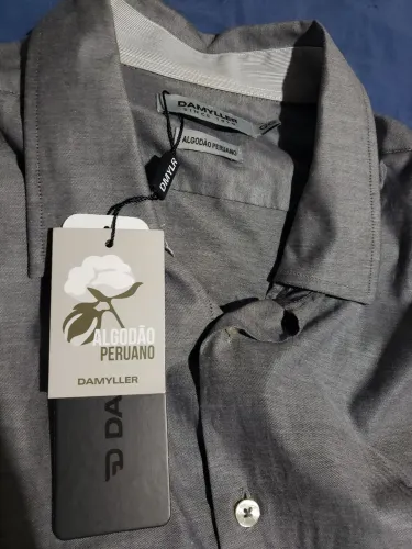 Blusa Social Cinza Masculina Damyller
