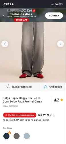 CALÇA SUPER BAGGY USADA UMA VEZ