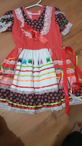 Vestido quadrilha veste 5/6 anos