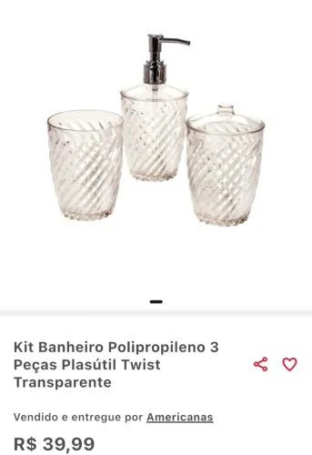 Kit para banheiro plasutil novo