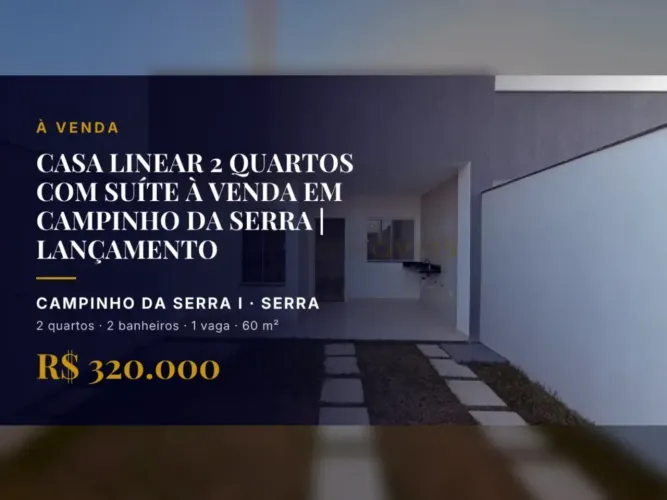 Seu novo lar: casa moderna com 2 quartos em Campinho da Serra!
