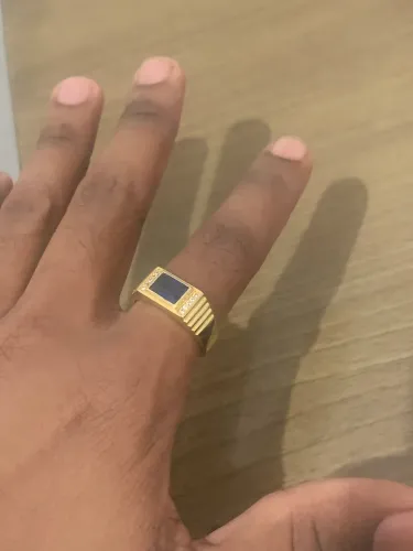 Anel Pedra Azul Cravejado - Banhado a Ouro 18K