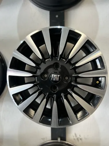 Jogo de Rodas Aro 16 Fiat Punto Bravo Palio 4x98 Preto diamantado 