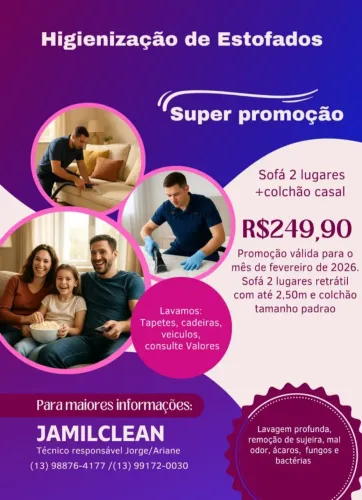 Higienização , lavagem  e limpeza de sofás, tapetes, colchões, poltronas, cadeiras, 