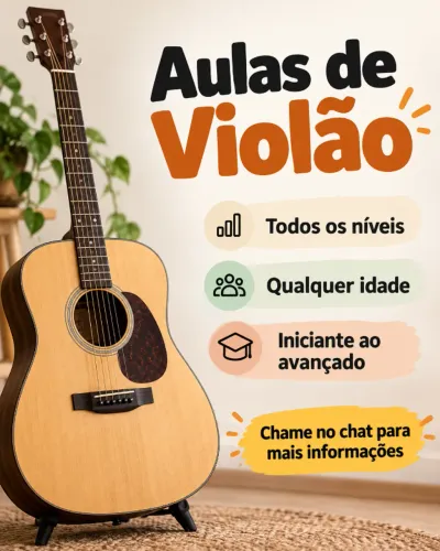 Aulas de violão (Todos os níveis - Qualquer idade)