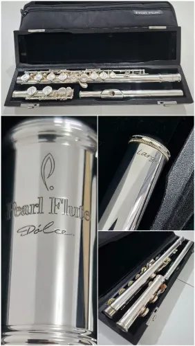 Flauta transversal pearl dolce 695 bocal de prata