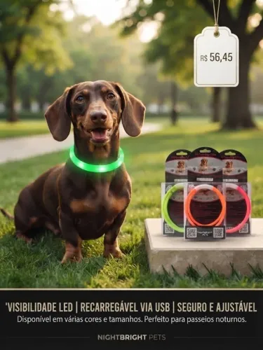 COLEIRA LOCALIZADORA com LED AJUSTÁVEL . 