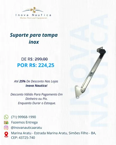 Suporte para tampa inox