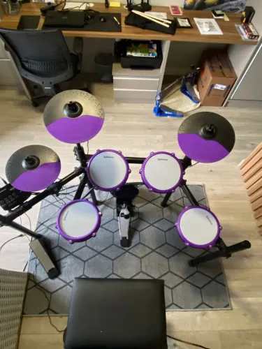 Bateria Eletrônica Waldman Mesh MS-9 com Peles Mesh e 3 Pads Prato