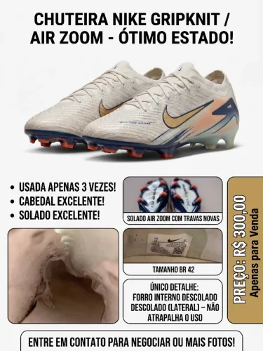 Chuteira Nike Zoom Mercurial Vapor 16 Elite FG (Campo) - Tam 42
