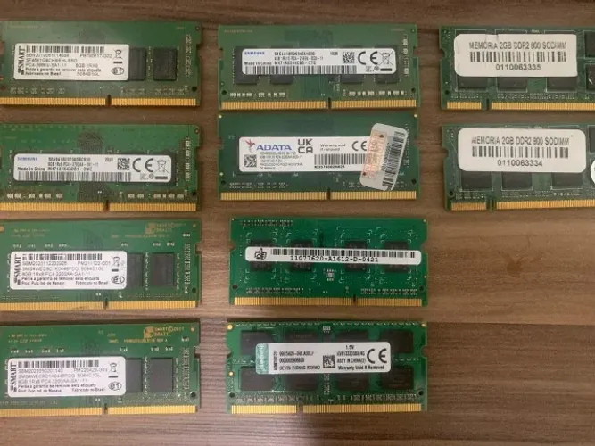 05 UNIDADES - Memorias diversas para notebook - LEIA A DESCRIÇÃO COM ATENÇÃO