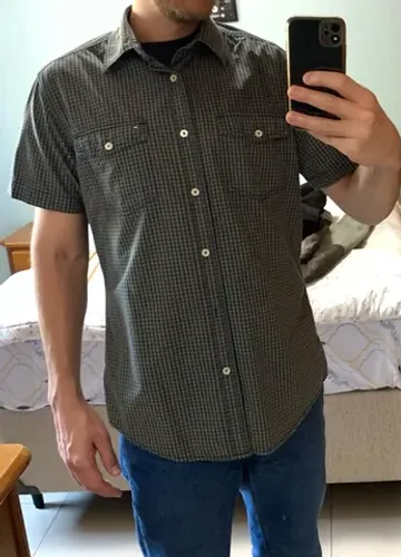 camisa xadrez tommy hilfiger manga curta M