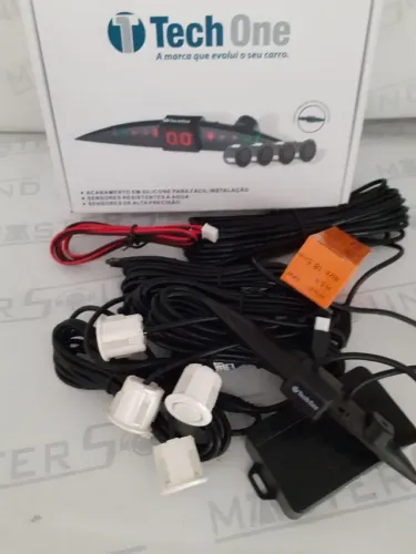 Kit sensor de estacionamento. 4 pontos. Na cor branca. Garantia. Novo. Instalado. 