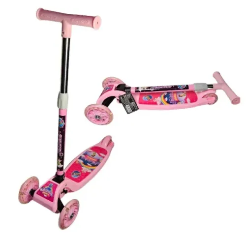 Patinete com 3 Rodinhas em gel c/ Led Infantil Menina Menino c/ Guidão Ajustável