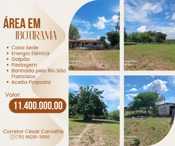 ÁREA EM IBOTIRAMA - 3800 HECTARES
