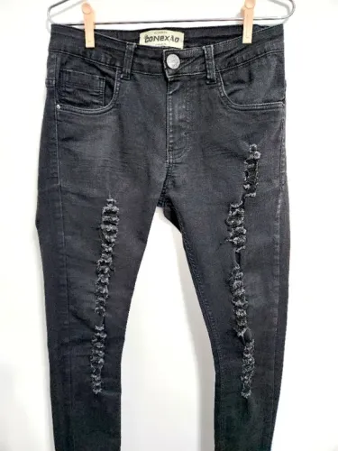 Calça Jeans Preta Masculina Destroyed Super Skinny - Conexão