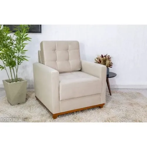 Poltrona Decorativa Lara Veludo ou Linho rf55