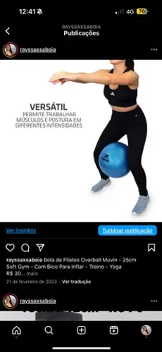 Bola de Pilates Overball Muvin - 25cm Soft Gym - Com Bico Para Inflar - Treino - Yoga 