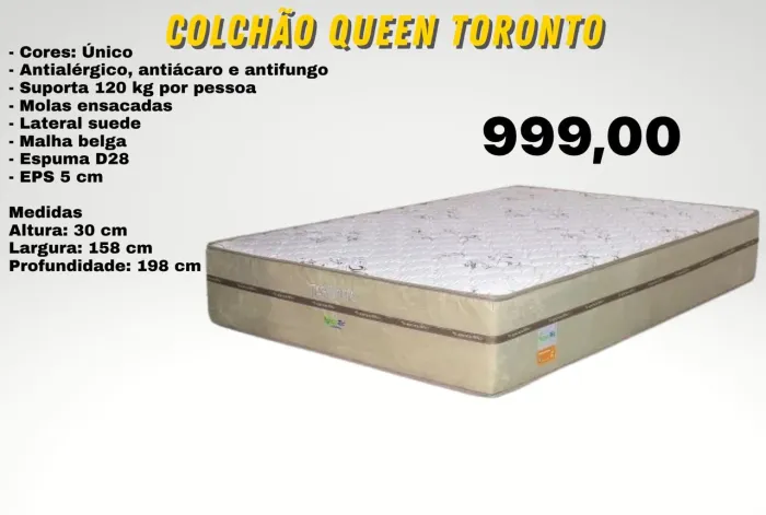 Colchão de molas Queen Toronto 30 cm - ENTREGA HOJE !!!
