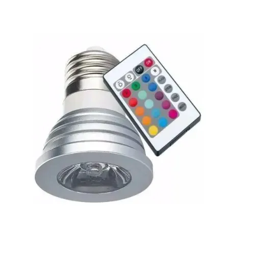 Lampada Led Rgb Com Controle 5w Luatek Lk-rgb-t05w