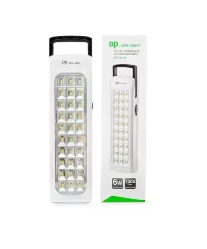 Lâmpada Luminária Emergência Recarregável 30 Leds 6w Dp7011a