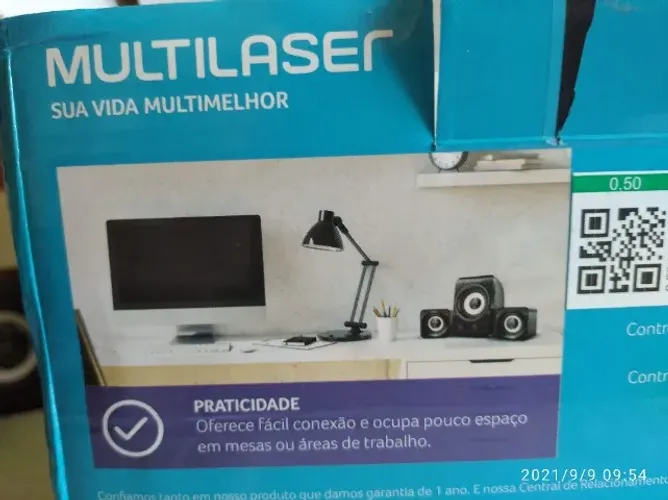Caixa de som multilaser multimídia 2.1 14 w RMS, USB, modelo SP172, cor preta