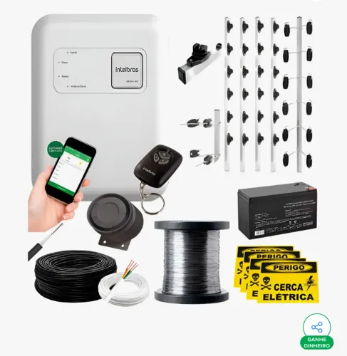 Kit Cerca Elétrica Industrial 100m Big Intelbras App 0.90 127/220v