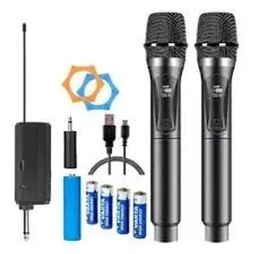 Microfone Sem Fio Profissional Dinâmico Duplo Uhf