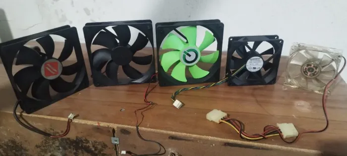 Kit com 3 Fans Cooler 40mm, 50mm, 70mm, 80mm e 90mm Disipador De Radiadores Para Pc Gamer 