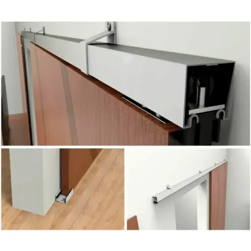 Kit Trilho para Porta de Correr com Suportes Natural 2 Metros Prático