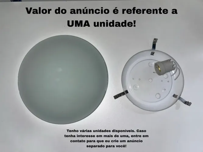 Lustre Plafon Redondo Sobrepor - Vidro Fosco